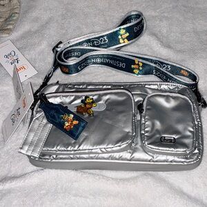 D23 Exclusive Mickey Lug Silver Crossbody Bag FULL SET